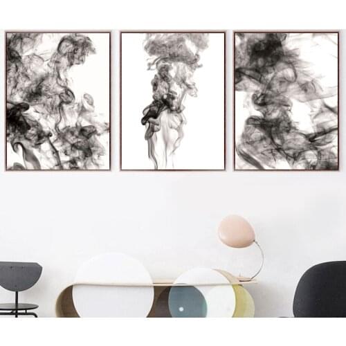 Abstract Black White Ink Canvas Painting Nordic Posters And Prints Wall Art Pictures for Living Room Decoration Home Decor