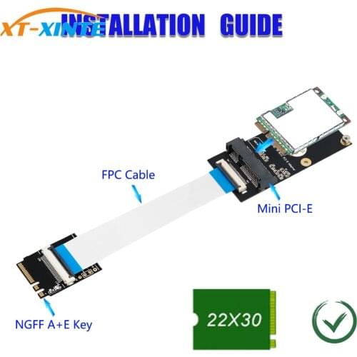 M.2 for NGFF Key A/E/A+E to Mini PCI-E Adapter FPC Cable WiFi Wireless Adpater for Half-size Full-size Mini PCI-E Network Card