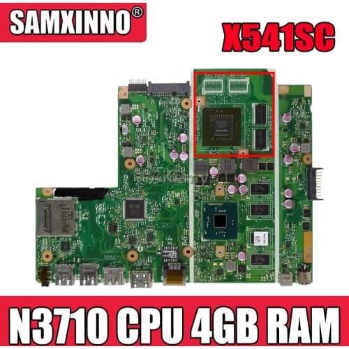 Akemy X541SC N3710 CPU 4GB RAM N15V-GL1-KB-A2 mainboard REV 2.0 For Asus X541S X541SC laptop motherboard 90NB0C10-R00010