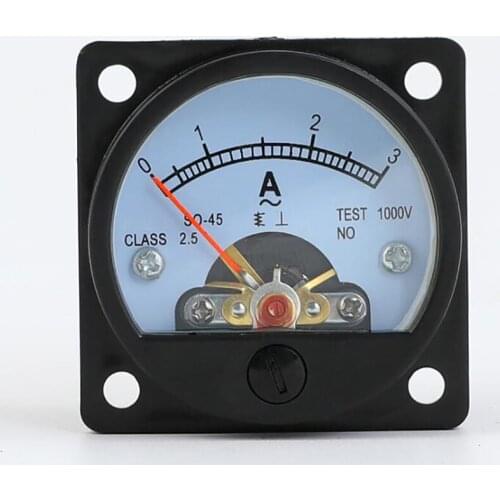 Analog Dial Panel Meter Voltmeter Gauge 3A 5A 10A 15A 20A 300V 100MA Pointer Type AC Current and Voltmeter, Round Black