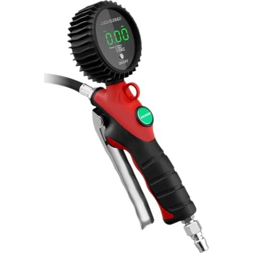 AU05 -LCD Digital Tire Pressure Gauge 255 PSI Tire Inflator Meter Heavy Duty Air Compressor for Motorcycle Car Truck Bicycle