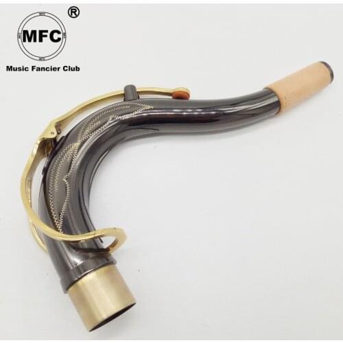 Free Shipping Brand New Music fancier Club High Quality Professional Tenor Saxophone Neck Brass Black Nickel Gold Tenor Sax Neck