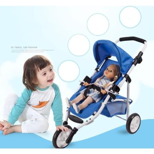 Childrens Three-wheeled Doll Stroller Doll Toy Car Baby Pretend Play Toys for Childen Birthday Gifts Brinquedos Juguetes