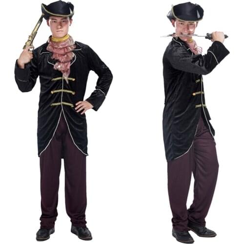 Halloween Cosplay costume Deluxe pirate costume masquerade adult male Pirates of the Caribbean Captain Jack Sparrow costumes