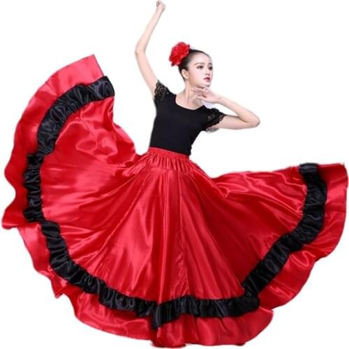 Spanish Flamenco Costume Belly Dancing Skirt Spanish Dance Clothing Gypsy Belly Dance Pleated Skirt Dropshipping