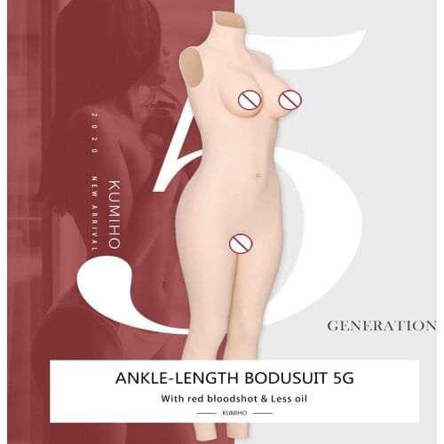 KUMIHO 5G Updated D Cup 9-point Silicone Bodysuit fake boobs Mimic a womans vagina for Drag Queen Transgender shemale for man