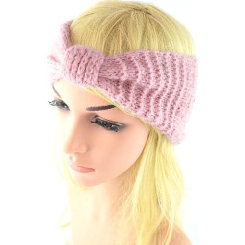 Mohair Bowknot Knitted Wool Headband Sports Headband Ear Protection Headband Handmade Warm Hair Accessories