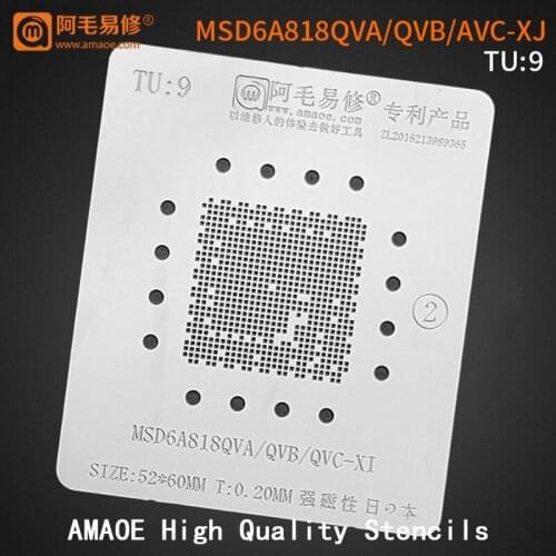 MSD6A818QVA/QVB/QVC-XI BGA Stencil For LCD TV CPU Chipset Reballing IC Pins Square Hole Soldering Tin Plant Net Heating Template