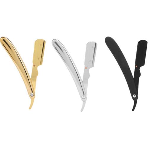 Straight Edge Mens Folding Handle Plated Professional Straight Edge for Hair Salon (Without Blade)