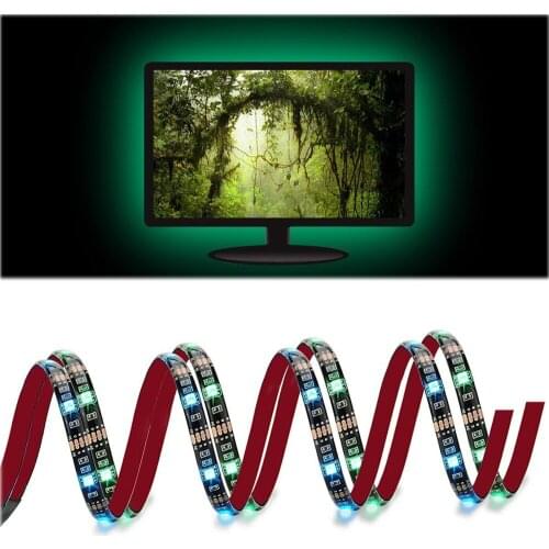 Neon LED Strip Light, LED TV Light,DC 5V 5050 RGB Tape Lamp Waterproof Ribbon For TV Background Decoration Room Bedroom 1m 2m 5m