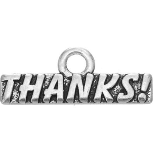 2021 New Letter Thanks Charm DIY Charm Jewelry charms for bracelets