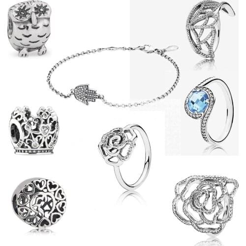 New Fashion Butterfly Wing Ring Sky Blue Hanging Owl String Ornaments Original Female Jewelry Birthday Engagement Best Gift