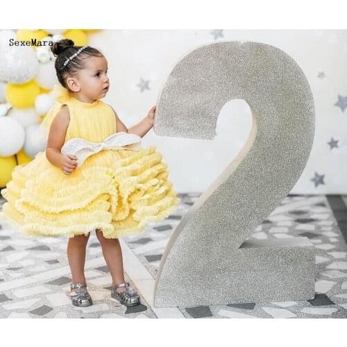 New Infant Party Dresses for Girls Kids Birthday Tutu Dress With Bow Flower Girl Dress Toddler Girl Clothes Photography Props