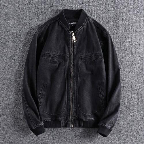 2020 Autumn simple micro elastic denim jacket mens fashion slim fit versatile European and American mens Baseball Jacket 0534