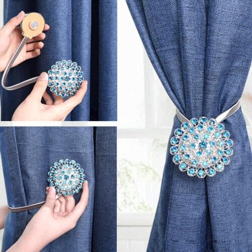 Peacock Opening Magnetic Curtain Clip Curtain Strap Thick Rope Pearl Magnetic Buckle Hanging Buckle Strap Curtain Accessories