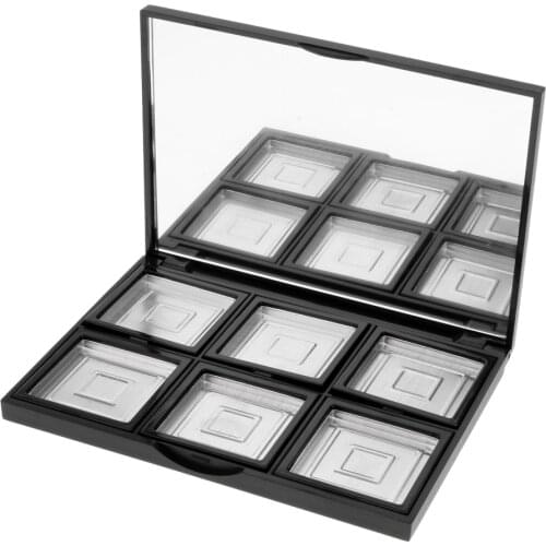 6 Grids Empty Eyeshadow Palette, Make Up Container Pallet with Tin Pans and Mirror for Powder Container