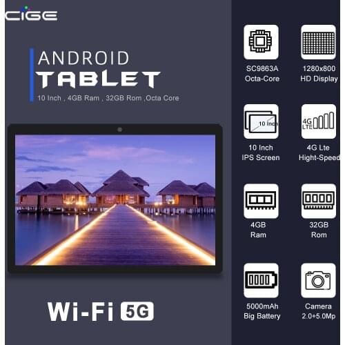 CIGE Mx960 Android 10 Inch Tablet PC 4GB RAM 32GB ROM 1280x800 4G LTE Cheap Childrens Tablets For Games Russian With Keyboard