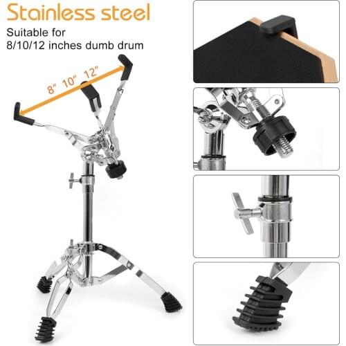 Full Metal Collapsible Snare Floor Drum Stand Rack for Snare Drum Adjustment
