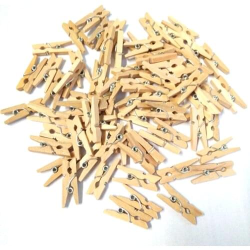 Made in China 25mm 35mm 45mm 60mm 72mm log Wooden Clips Photo Clips Clothespin Craft Decoration Clips School Office clips