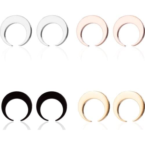 Hot Selling Stainless Steel Crescent Moon Earrings Stud Earring For Lovers Simplify Jewelry Girlfriend Gift Celestial pendientes