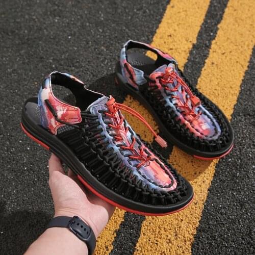 Spring And Autumn Thick-Soled Slippers Summer Beach Soft-Soled Non-Slip Shoes Woven Couple Sandals