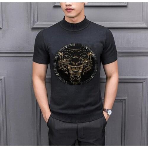 Hot drill O-neck Knitted Sweater Men Autumn Fashion Causal Long Sleeve Slim Fit Pullovers Male 2021