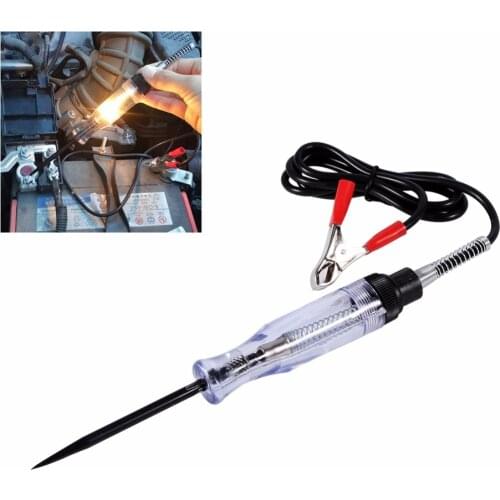 1Pcs 6V 12V 24V DC Car Truck Voltage Circuit Tester Car Test VoltMet Long Probe Pen Light Bulb Electrical Wire Circuit Tester