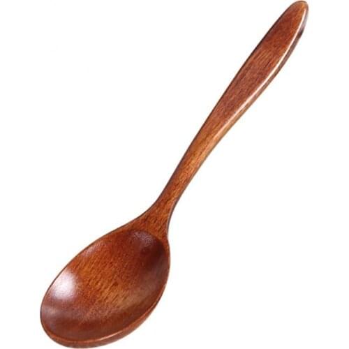 1pcs 18cm Natural Wood Environmental Tableware Cooking Honey Coffee Spoon Kitchen Tools