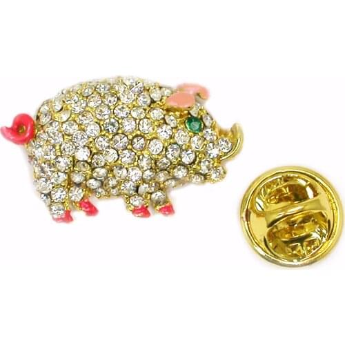 12pcs/lot Wholesale Fashion Pins Rhinestone pig Pin brooches Jewelry gift C102176
