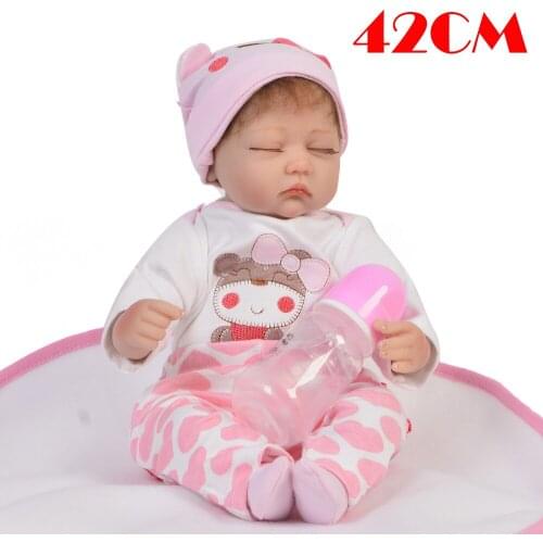 18inch 42cm realistic Bebes reborn menina baby Girl dolls play house toys for kids Christmas Gift soft silicone dolls