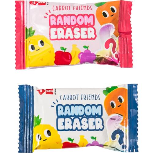 2pcs Random Eraser Blind Box for Pencil Erasers Carrot Fruites Inside Stationery Office School H6424