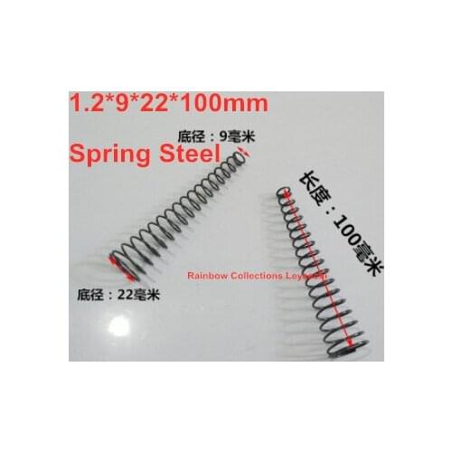 4pcs/lot 1.2*9*22*100mm Spring steel conical coil springs,conical spiral compression spring