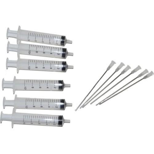 6PCS/lot Adding/cleaning Ink Tools 10ML Syringes & 10CM Needles Suitable For Injection CISS and Ink Cartridges