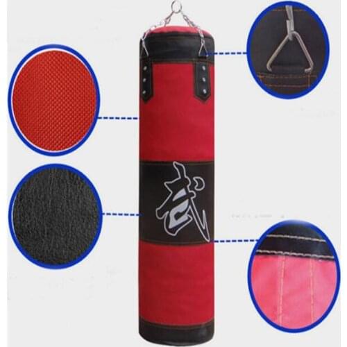 80cm Empty Boxing Sandbag Hanging Punching Sandbag With Chain+Hook+Buckle