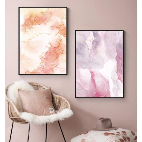 Abstract Liquid Link Marble Gold Modern Posters Canvas Painting Wall Art Print Picture for Living Room Interior Home Decoration