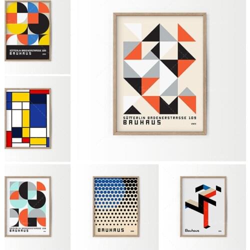 Abstract Wall Decor, Geometric Print, Bahaus Poster, Mid Century Poster, Museum Poster, Office Decor, Art Exhibition Poster