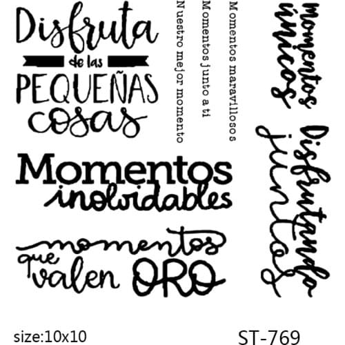 AZSG Spanish Clear Stamps/Seals For DIY Scrapbooking/Card Making/Album Decorative Silicone Stamp Crafts