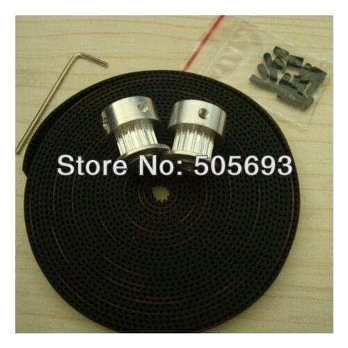 Free shipping GT2 timing pulley and belt 2pcs 20teeth and 2meters GT2 open timing Belt 3D printer of RepRap