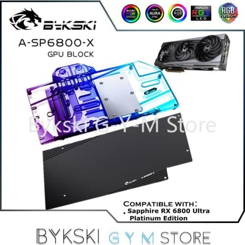 Bykaki GPU Water Block For Sapphire RX 6800 Ultra Platinum Edition VGA Cooler,5V/12V M/B RGB SYNC, A-SP6800-X