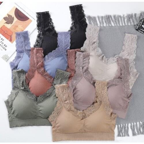 One Piece Sexy Lingerie For Women Tube Top Bra Seamless Lace Brassiere Womens Sports Bra Fashion Crop Top Female Underwear Tops