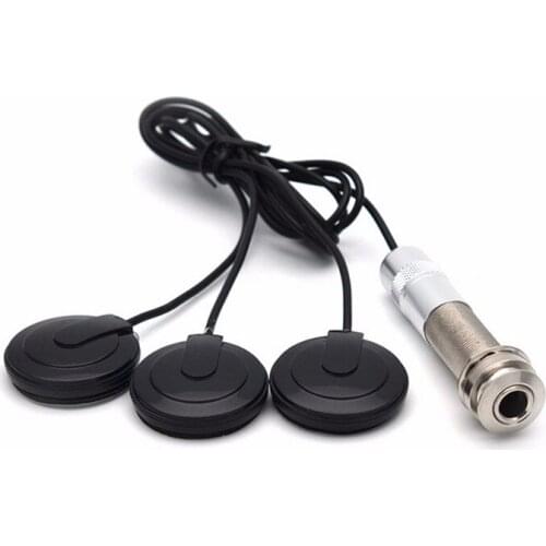 Guitar Pickup Transducer For Acoustic Guitar Ukulele Mandolin Violin Black 3 Patches