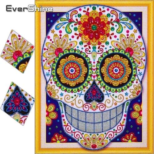 EverShine 5D Diamond Painting Skull Special Shape Diamond Embroidery Cartoon Picture Of Rhinestone Diamond Mosaic Home Decor