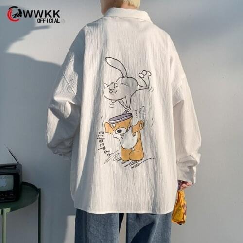 Spring and summer Hong Kong style ins cotton shirt mens long-sleeved Korean trendy handsome jacket casual loose couple shirt