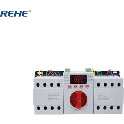 China Intelligent Controller 16-63A 400VAC 4P Dual Power Supply Changeover Switch With LED Display REHE-ATSQ1Z