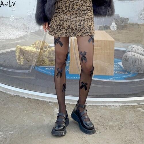 AniLV Beautiful Romantic Blue Butterfly Tights Stockings School Student Lolita Girl Pantyhose Stocking Cosplay Costume