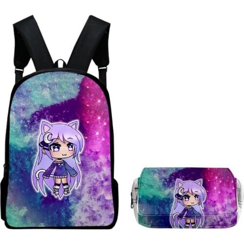 Gacha life merch backpack set lightweight youth school bag 3D printing pencil case good partner for students