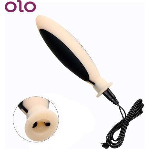 OLO Electric Shock Anal Butt Plug Electrical Stimulation Prostate Massage Big Size Sex Toys for Women Men Sex Products Silicone