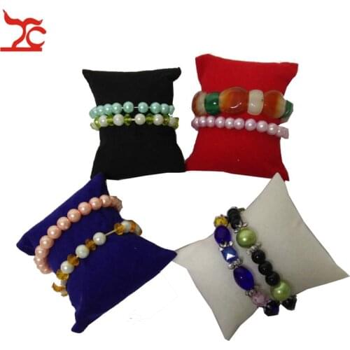 Wholesale 9Pcs Jewelry Organizer Holder Bracelet Bangle Pillow Velvet Watch Chain Display Cushion Stand Necklace Holdr
