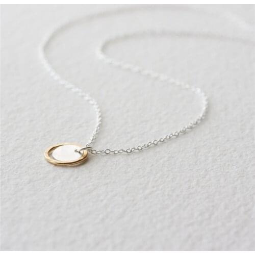 925 Silver Circle Pendant HandmadeSilver Necklace Choker Collier Femme Kolye Collares Women Jewelry Boho Necklace for Women