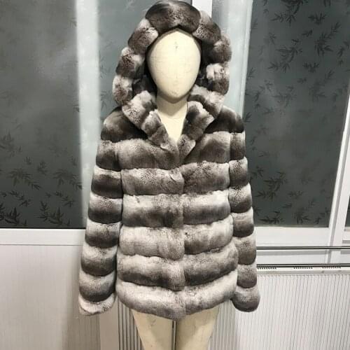 Hooded Coat Women Real Rex Rabbit Fur Jacket Autumn Winter Fashion Elegant Outwear High Quality Fast Shipping